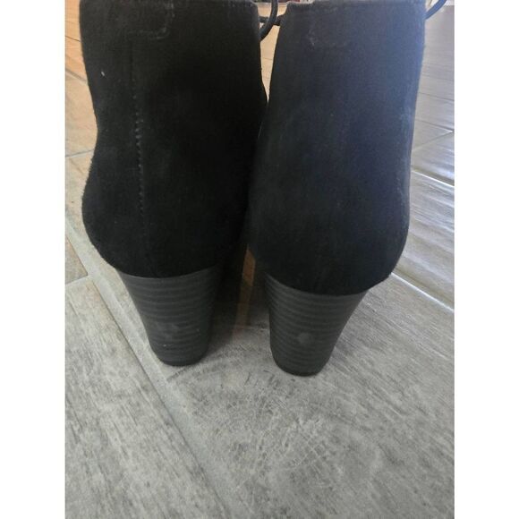 Womens Clarks Wedge Bootie Black Leather Suede Size 7 - Picture 4 of 7